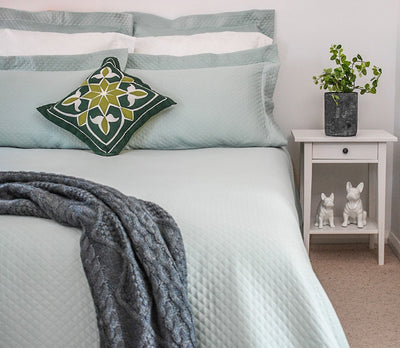 Egyptian Cotton Green Bedspread or Coverlet